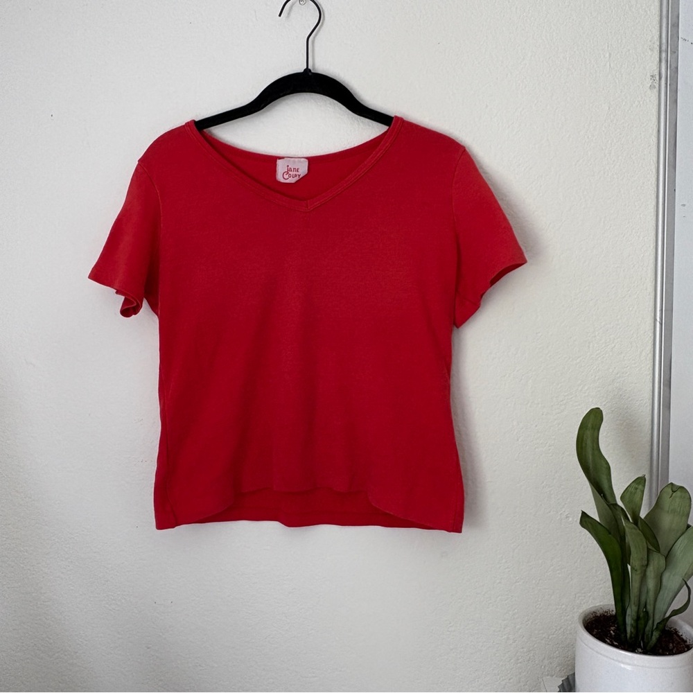 Chic Red V-Neck Women's Top
